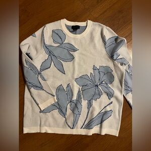 RACHEL Rachel Roy Blue and Cream Knit Sweater